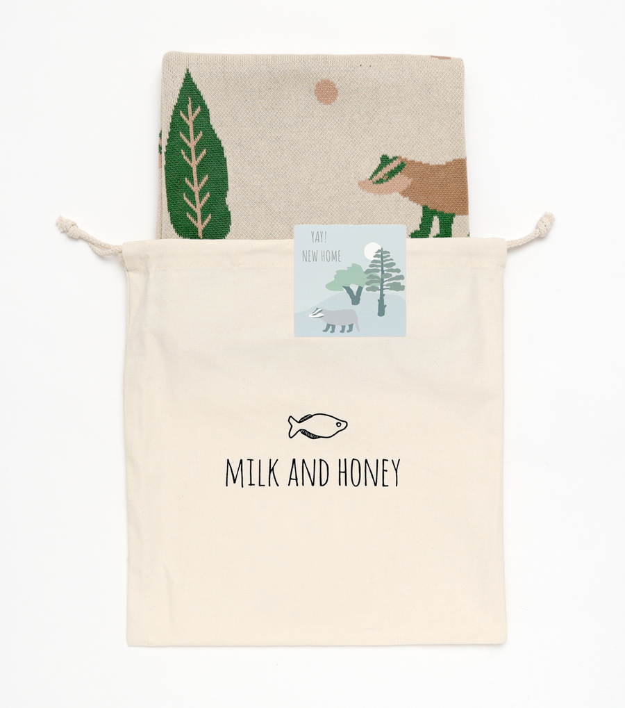 Badger Baby Blanket - Milk&Honey Brand - , badger-baby-blanket, 