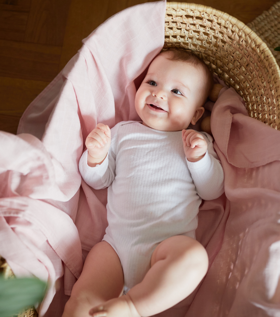 Misty Pink Muslin Swaddle Milk and Honey Brand